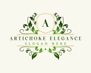 Elegant Leaf Wreath logo design