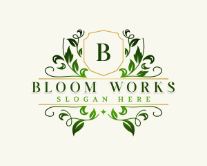 Elegant Leaf Wreath logo design