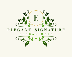 Elegant Leaf Wreath logo design