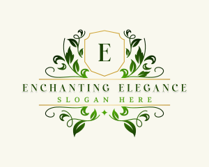 Elegant Leaf Wreath logo design