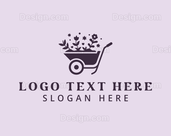 Wheelbarrow Flower Landscaping Logo