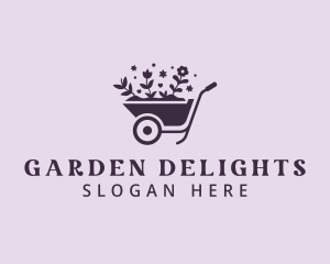 Wheelbarrow Flower Landscaping logo design