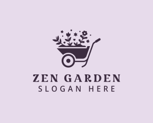 Wheelbarrow Flower Landscaping logo design