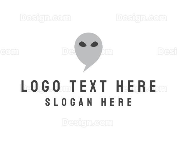 Alien Chat Bubble Logo