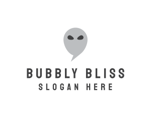 Alien Chat Bubble logo design