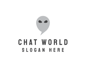 Alien Chat Bubble logo design