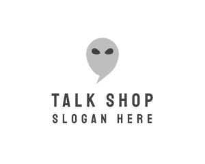 Alien Chat Bubble logo design