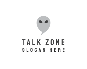 Alien Chat Bubble logo design