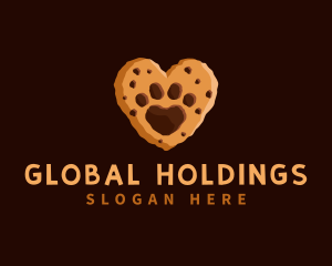 Heart Paw Cookie logo design