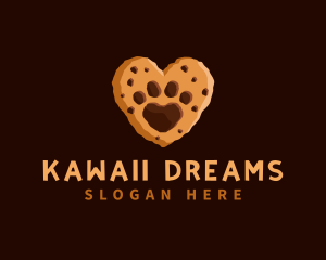 Heart Paw Cookie logo design