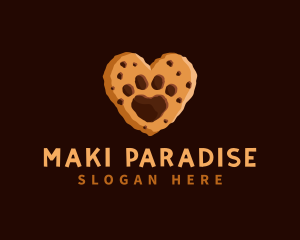 Heart Paw Cookie logo design