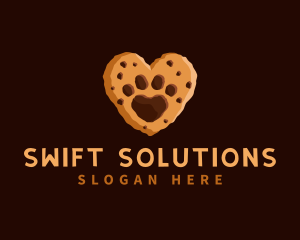 Heart Paw Cookie logo design