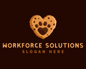 Heart Paw Cookie logo design