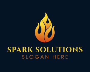 Flame Fire Blazing logo design