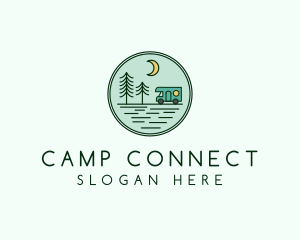 Trailer Camping Caravan logo design