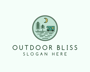 Trailer Camping Caravan logo design