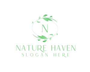 Natural Plant Wreath logo design