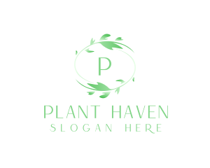 Natural Plant Wreath logo design