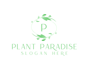 Natural Plant Wreath logo design