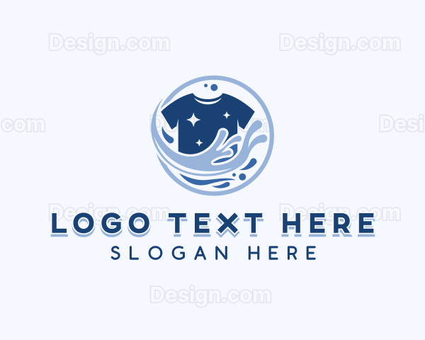 Tshirt Laundry Cleaning Logo