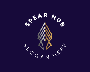 Modern Business Spear Arrow logo design