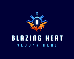 Heating Cooling HVAC logo design