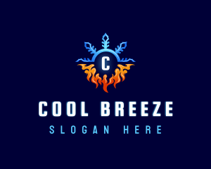 Heating Cooling HVAC logo design