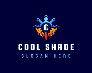 Heating Cooling HVAC logo design