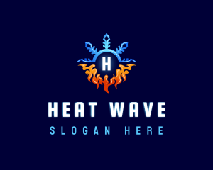 Heating Cooling HVAC logo design