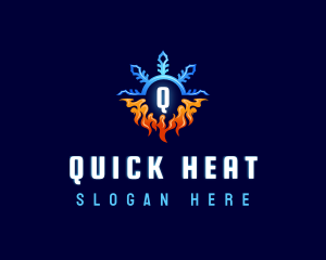 Heating Cooling HVAC logo design