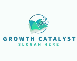 Book Plant Growth logo design