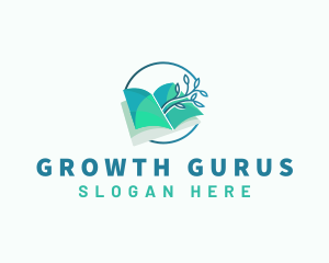 Book Plant Growth logo design