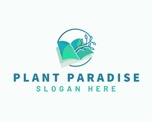 Book Plant Growth logo design