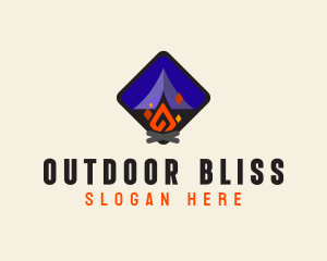 Camp Fire Geometric logo design