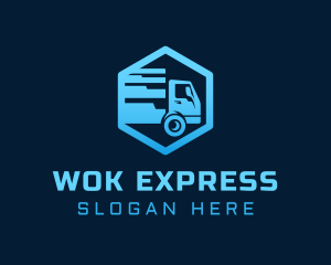 Hexagon Trucking Express logo design