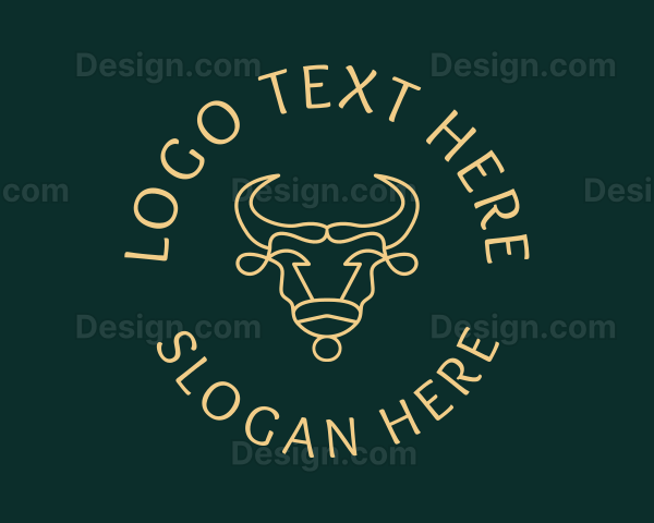 Bull Ox Line Art Logo