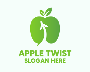 Green Apple Jetplane logo design