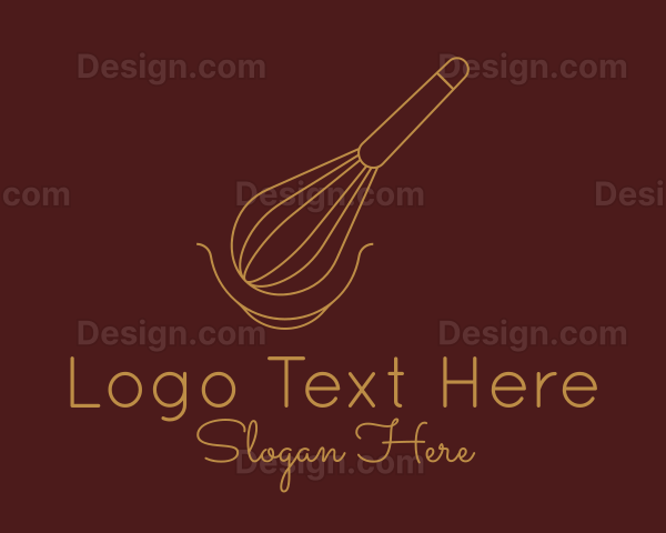 Minimalist Gold Whisk Logo