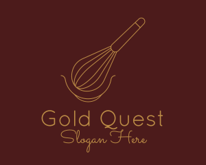 Minimalist Gold Whisk  logo design