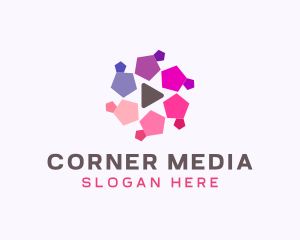 Geometric Media Player logo design