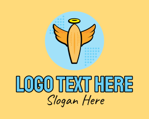 Retro Surfboard Angel logo