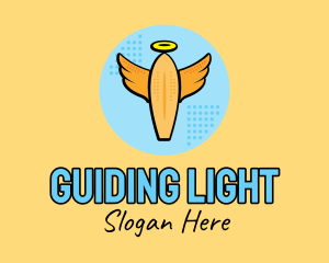 Retro Surfboard Angel logo design