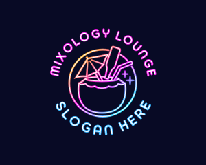 Neon Cocktail Beverage logo