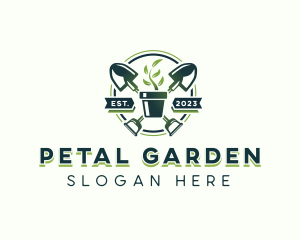 Leaf Plant Shovel logo design