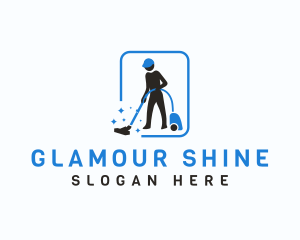 Vacuum Cleaning Janitor logo design
