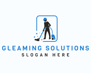 Vacuum Cleaning Janitor logo design