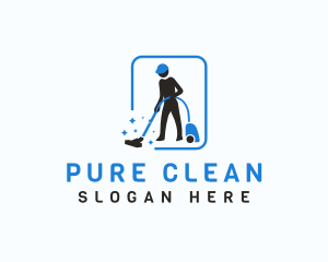 Vacuum Cleaning Janitor logo design