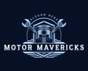 Piston Engine Wrench logo design