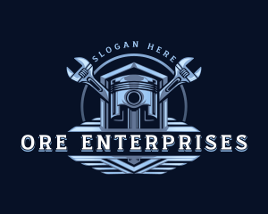 Piston Engine Wrench logo design