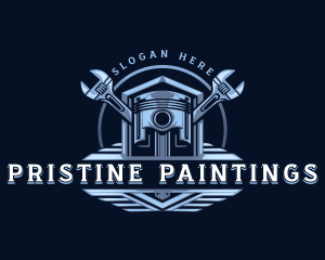 Piston Engine Wrench logo design